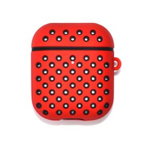 Alternative view of Sporty Dotted Silicone AirPods Case - Ferrari Red