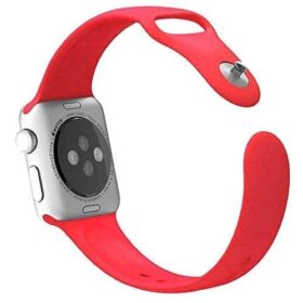 Alternative view of Red Silicone Sports Apple Watch Band