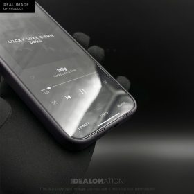 Alternative view of Deep Purple Puff Case with Golden Metal Camera Ring and Lens Glass