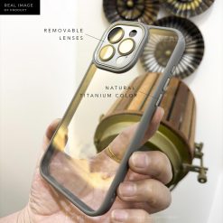 Alternative view of Crystal Clear Case with Metal Camera Protection and Action Button