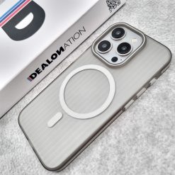Alternative view of Corrugated Pattern Smokey Magnetic Wireless Charge Matte Case
