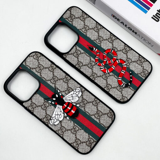 GC Signature Embroidered Leather Case