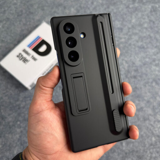 Z Fold 7 Ultra Matte Case with Kickstand & S Pen – Microfiber Lined