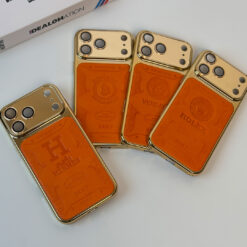 Signature Luxury Leather & Gold Finish iPhone Case