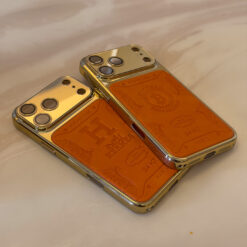 Alternative view of Signature Luxury Leather & Gold Finish iPhone Case