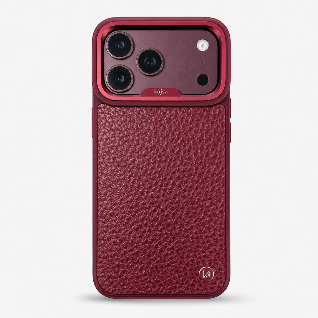 Kajsa Genuine Leather Togo Litchi Pattern back (with magsafe & o-ring)