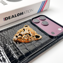 Luxury 3D Golden Leopard Croco Leather Premium Case - Image 12